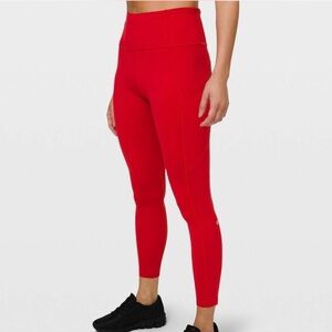 Red Lululemon Leggings
